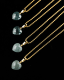 Micro Diamond Cut Heart Jade Pendant