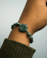 Beaded Rose Bluewater Jade Rope Bracelet