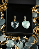 Micro Diamond Cut Heart Jade Pendant
