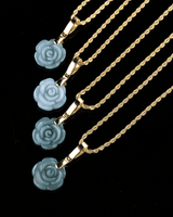 Micro Rose Blue Water Jade Pendant