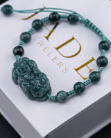 Blue Jade Bead Pixiu Rope Bracelet
