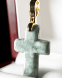 Micro Cross Jade Pendant