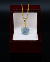 Micro Rose Blue Water Jade Pendant