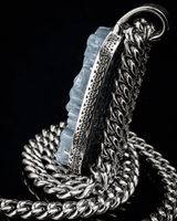 White Golden Lucky Coin Border Dragon Flying Over 4 Seas Jade Pendant