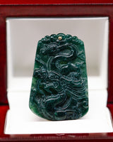 Year of the Dragon Blue Water Jade Pendant