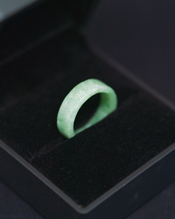 Ring - Green Flat Jade Band Ring