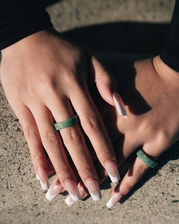 Ring - Green Flat Jade Band Ring