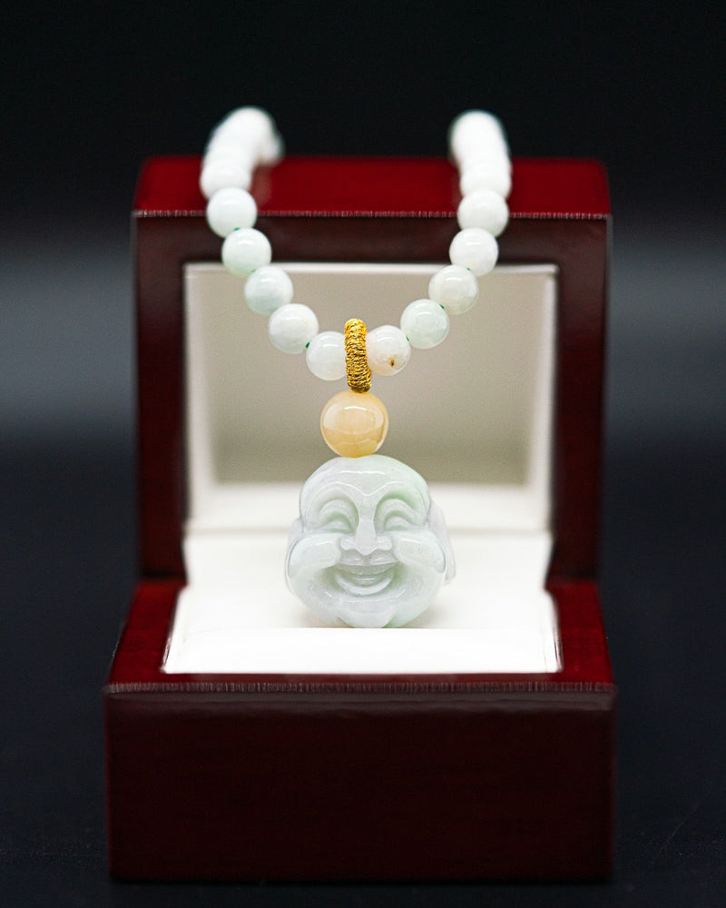 Jade Buddha Head Beaded Necklace