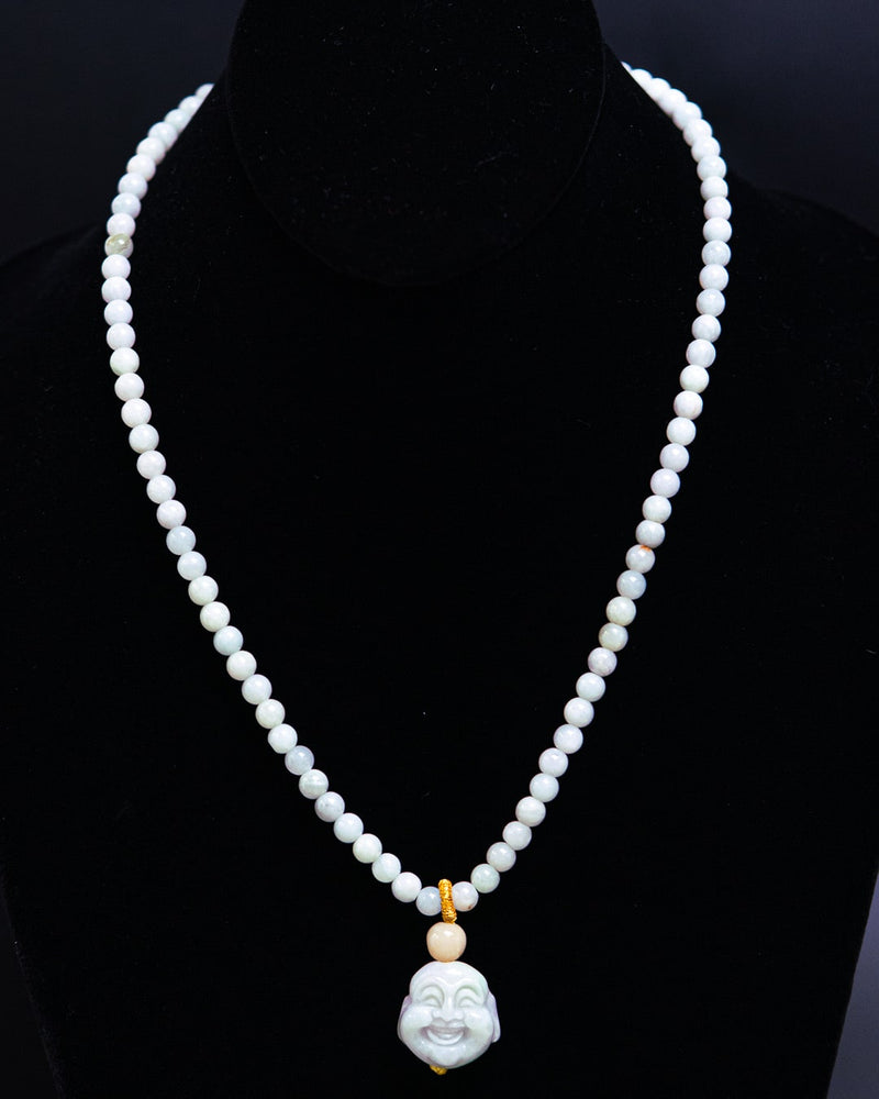 Jade Buddha Head Beaded Necklace