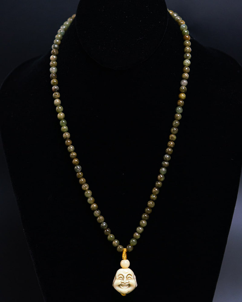 Jade Buddha Head Beaded Necklace
