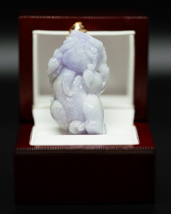 One of One Lavender Pixiu Jade Pendant