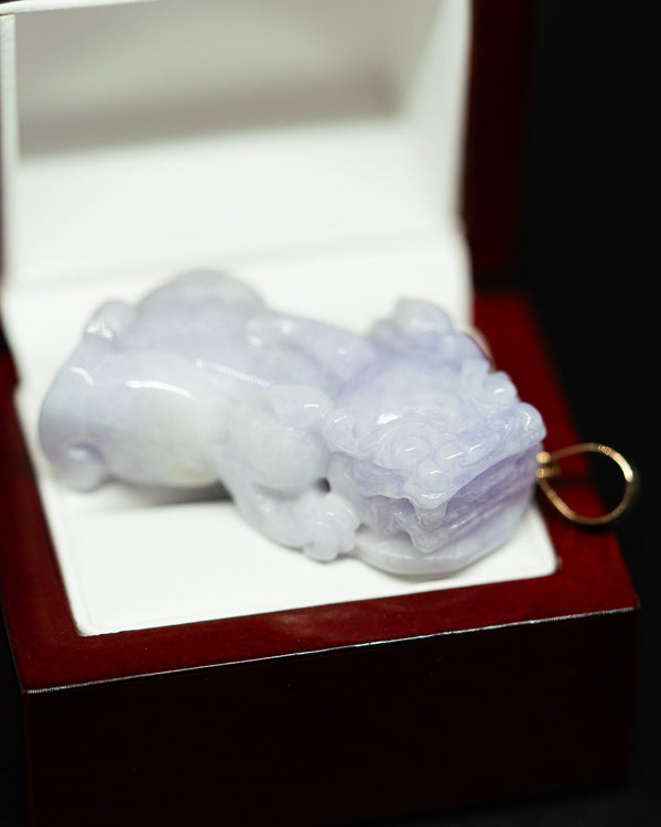 One of One Lavender Pixiu Jade Pendant