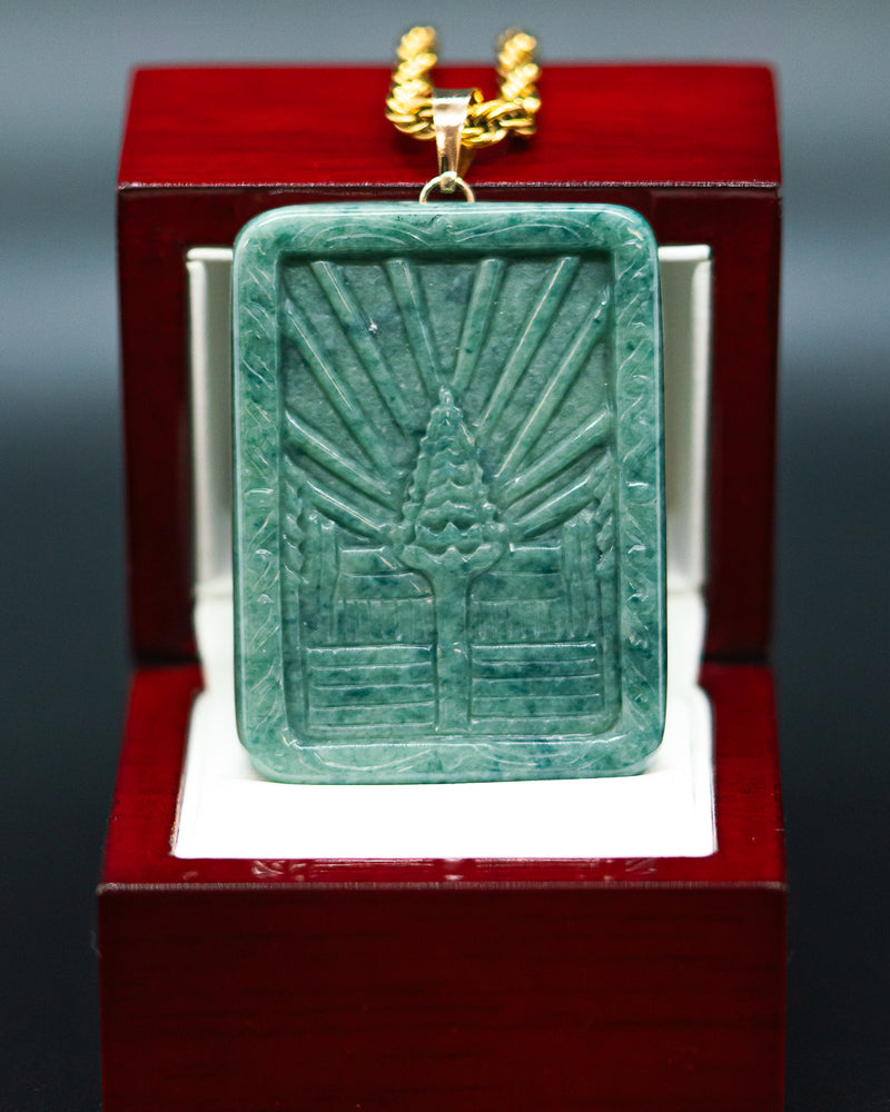 Angkor Wat Green Jade Pendant