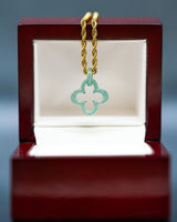 Micro Clover Link Jade Pendant