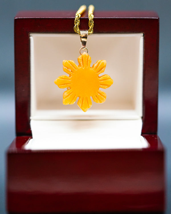 Micro Golden Filipino Sun Jade Pendant