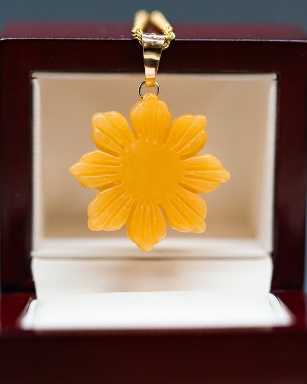 Micro Golden Jade Filipino Sun Pendant