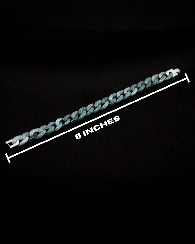 Blue Cuban Link Jade Bracelet