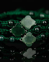 Beaded Rope Clover Jade Rope Bracelet