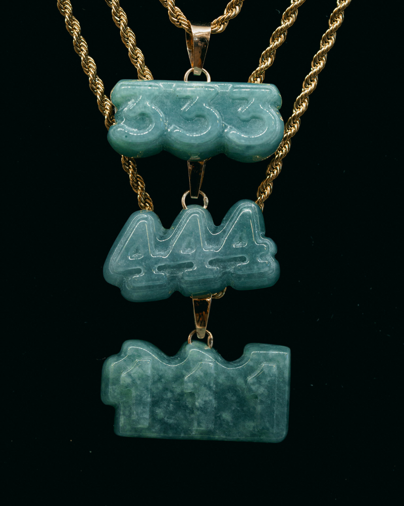#4 Micro Angel Number Jade Pendants