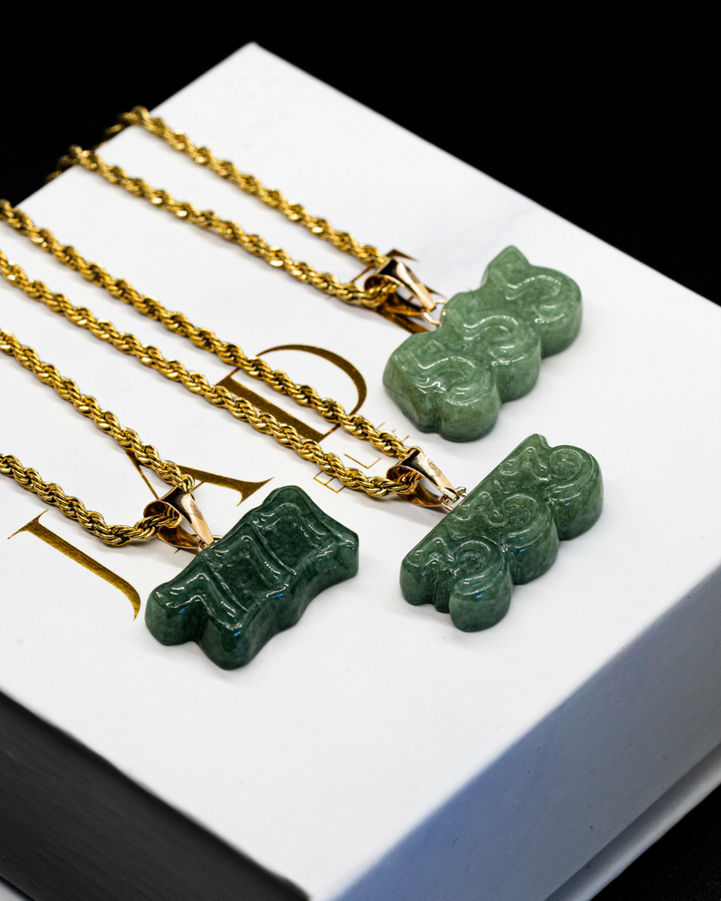 #4 Micro Angel Number Jade Pendants