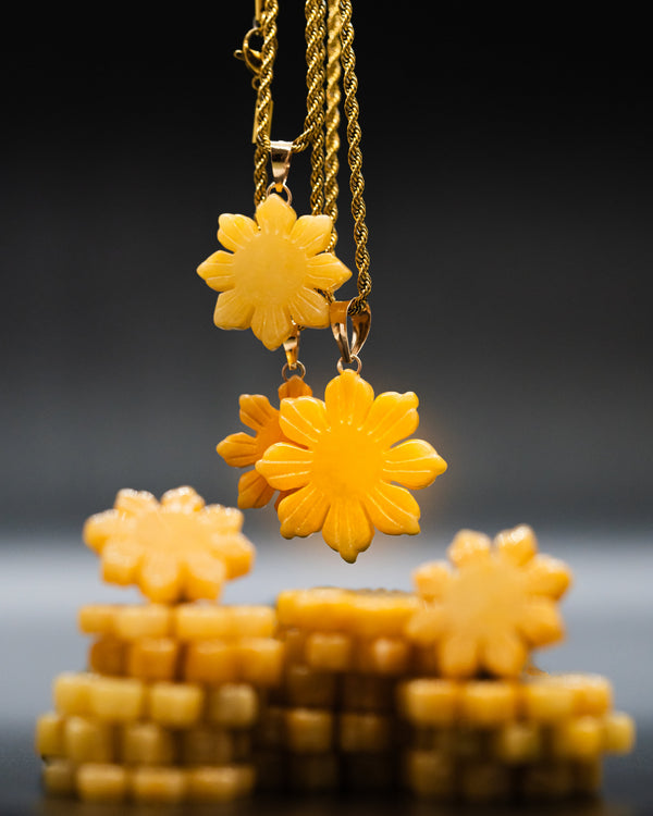 Micro Golden Jade Filipino Sun Pendant