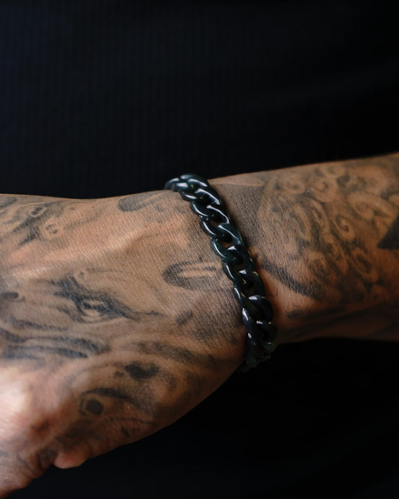 Black Cuban Link Jade Bracelet