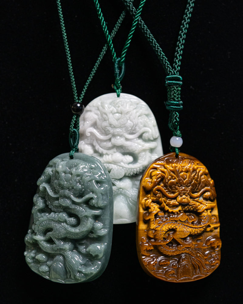 Dragon flying over four seas Jade Pendant