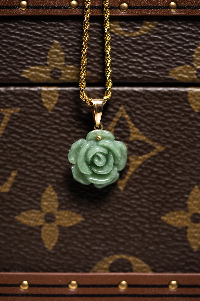 Micro Rose Jade Pendant