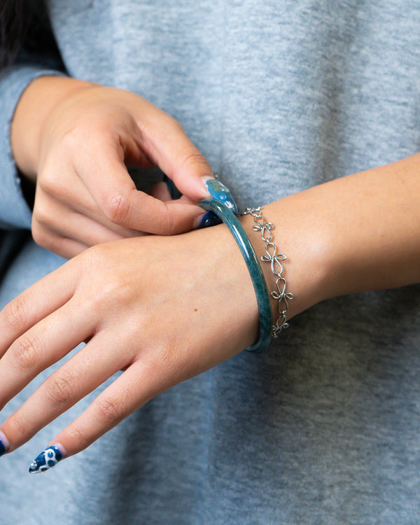 Dark Blue Water Jade Bangles
