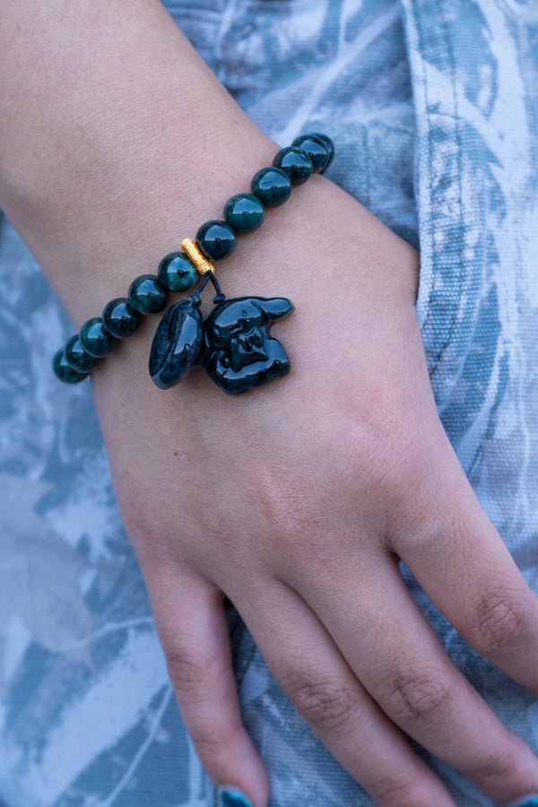 Cinnamoroll Black Jade Beaded Bracelet