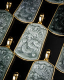 Golden Pearl Dragon Temple Guardian Jade Pendant
