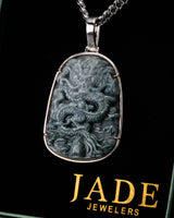 White Golden Flying Over 4 Seas Jade Pendant