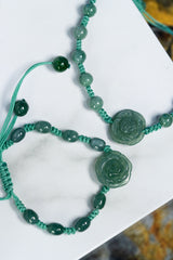 Beaded Rose Bluewater Jade Bracelet