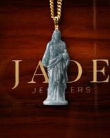 Standing Jesus Blue Water Jade Pendant