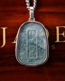 White Golden Flying Over 4 Seas Jade Pendant