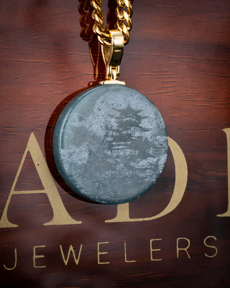 Micro Laser Engraved Temple Pendant