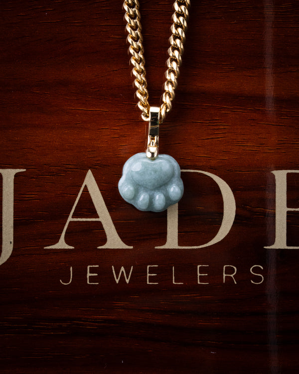 Micro Dog Paw Jade Pendant