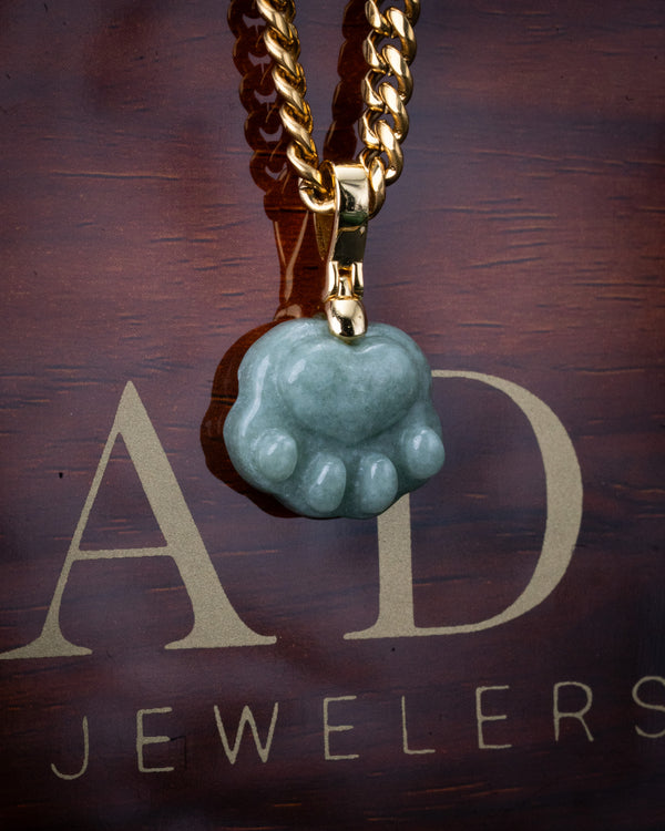 Micro Dog Paw Jade Pendant