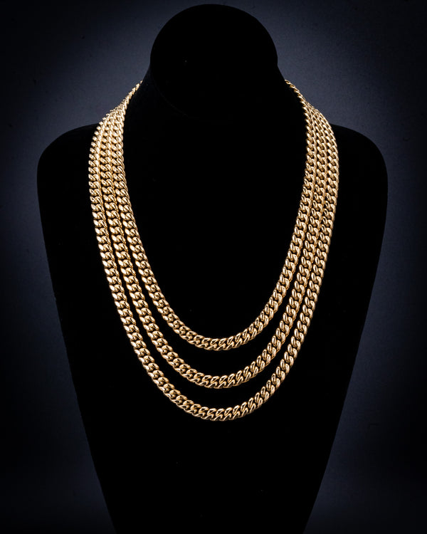 8mm Gold Cuban Chain