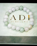2 Tone White Full Beaded Bracelet