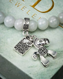 White Beaded Horse Charm Bracelet
