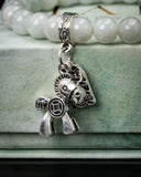 White Beaded Horse Charm Bracelet