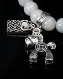 White Beaded Horse Charm Bracelet