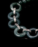 Beaded Donut Chain Linked Jade Bracelet