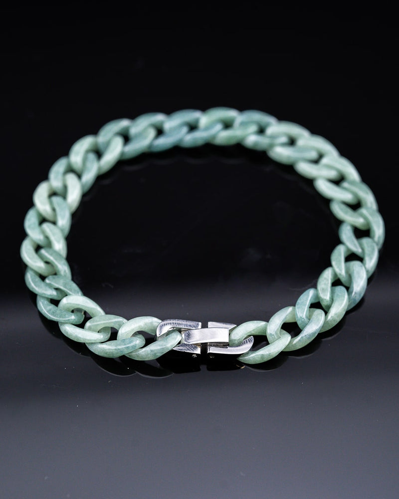 Green Cuban Link Jade Bracelet