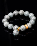 Large Green Bead Charm Jade Bracelet