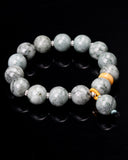 Large Green Bead Charm Jade Bracelet
