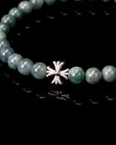 Silver Cross Jade Bracelet