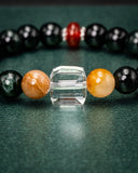 Crystal Tesseract Black Bead Jade Bracelet