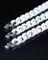 White Cuban Link Jade Bracelet